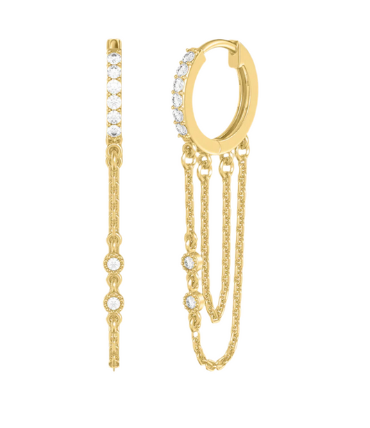 Luxe Dangling Huggies - 92.5 sterling silver