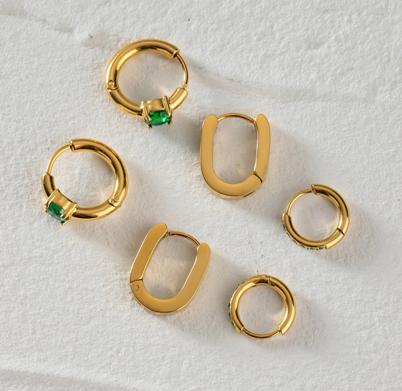 3pc Astra Huggies - Stainless steel 18k gold plated