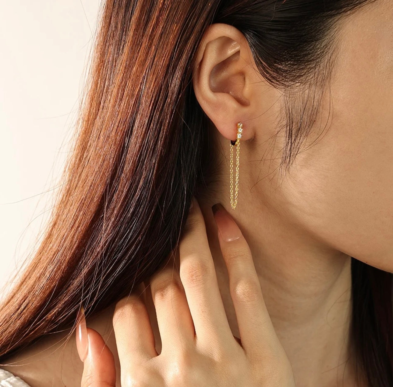 Aura Dangling Huggies - 92.5 sterling silver