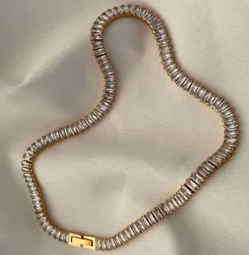 Baguette Gem Necklace