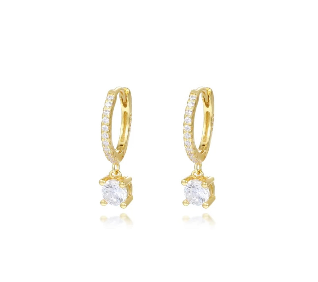 Diamante Huggies - 92.5 sterling silver 18k Gold Plated