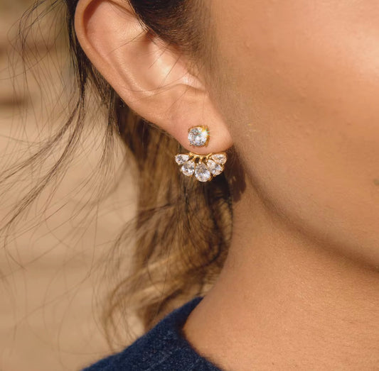 Tina Diamond Earrings - 18k Gold Plated