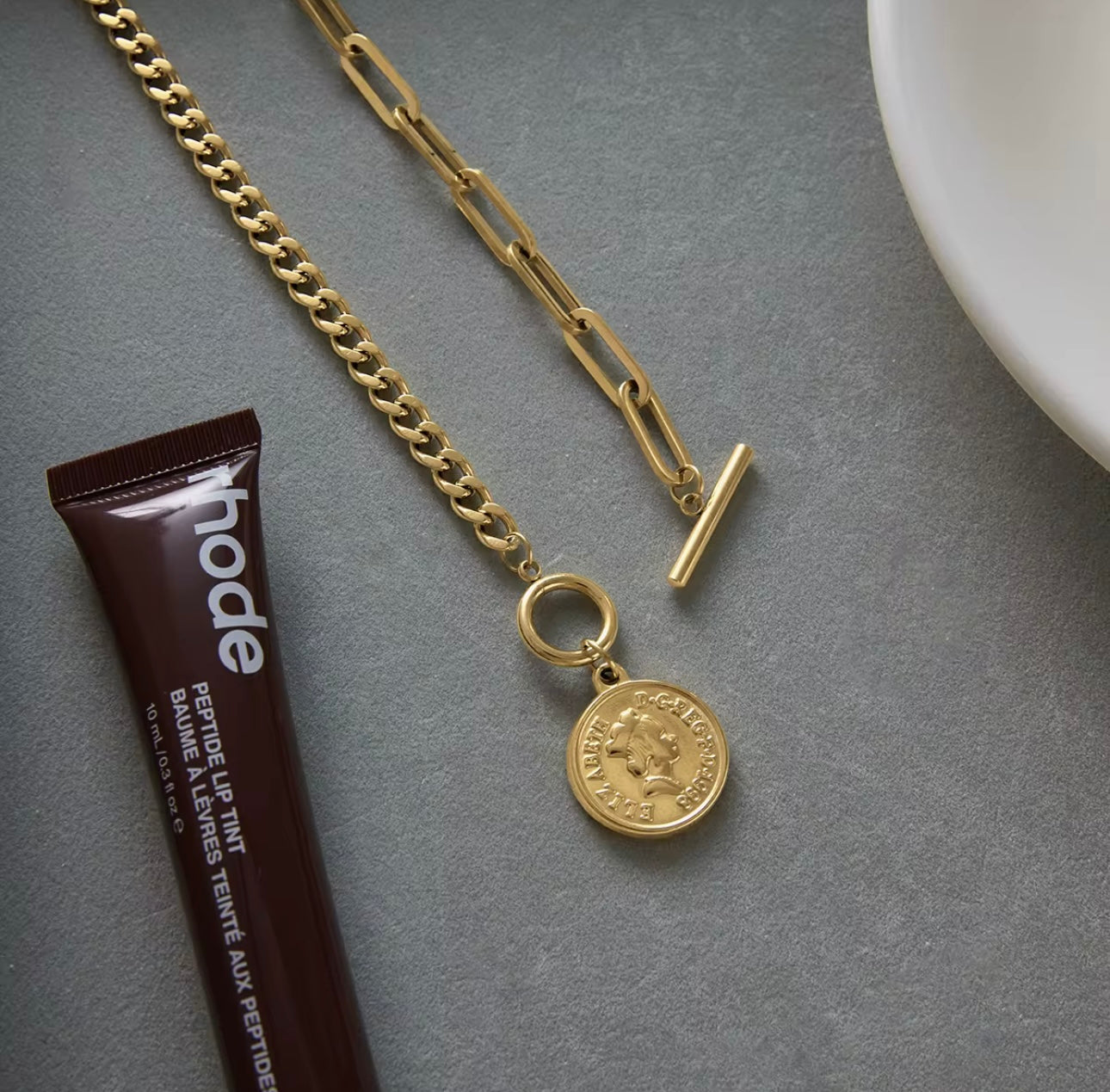 Coin Statement Necklace - 18k Gold Plated