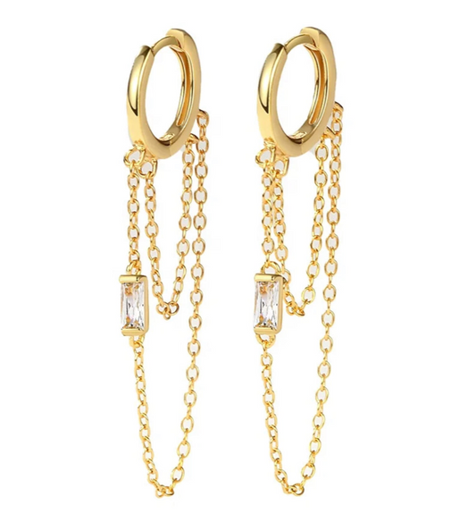 Eden Dangling Huggies - 92.5 sterling silver