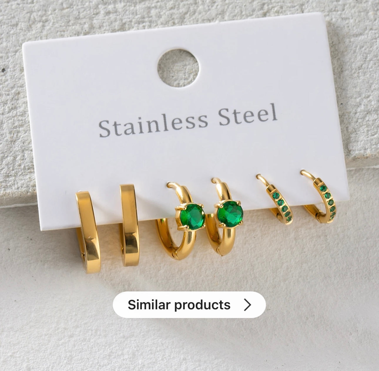 3pc Astra Huggies - Stainless steel 18k gold plated