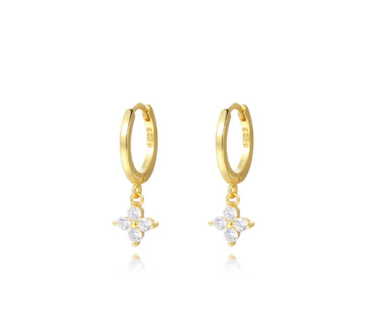 Flora Dainty Huggies - 92.5 sterling silver 18k Gold Plated