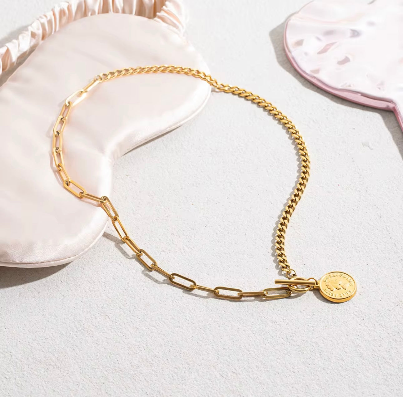 Coin Statement Necklace - 18k Gold Plated