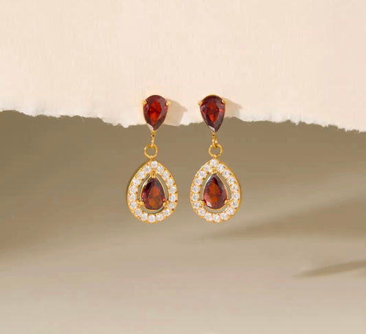 Ruby Crystal - 18k Gold Plated
