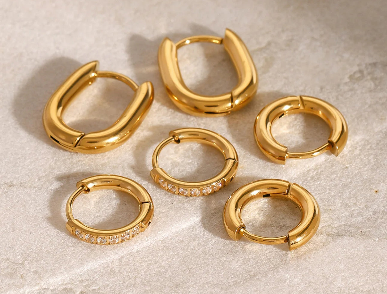 3pcs Bella Huggies - stainless steel 18k gold plated