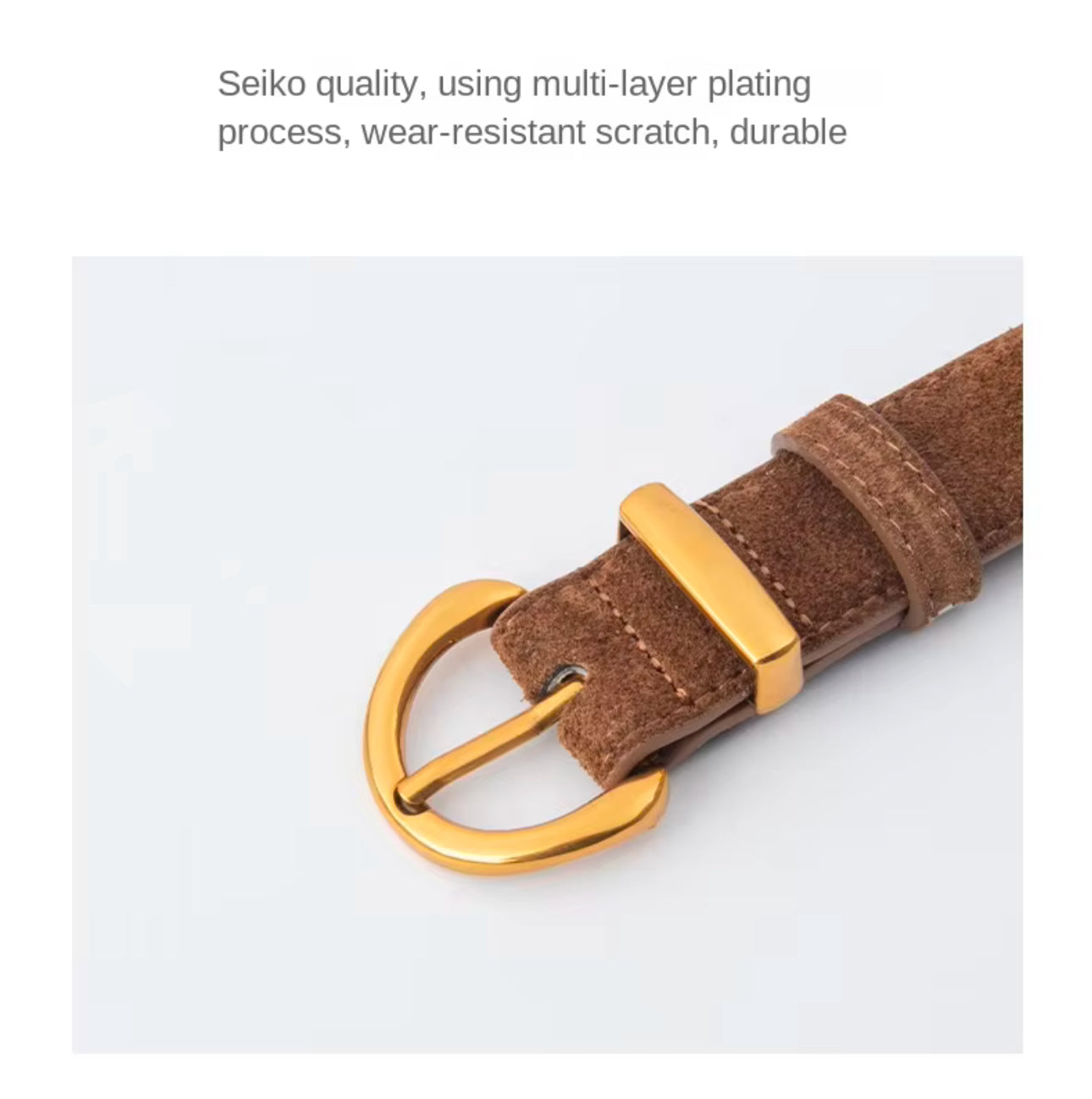 Suede Belt - 18k Gold Plated Buckle