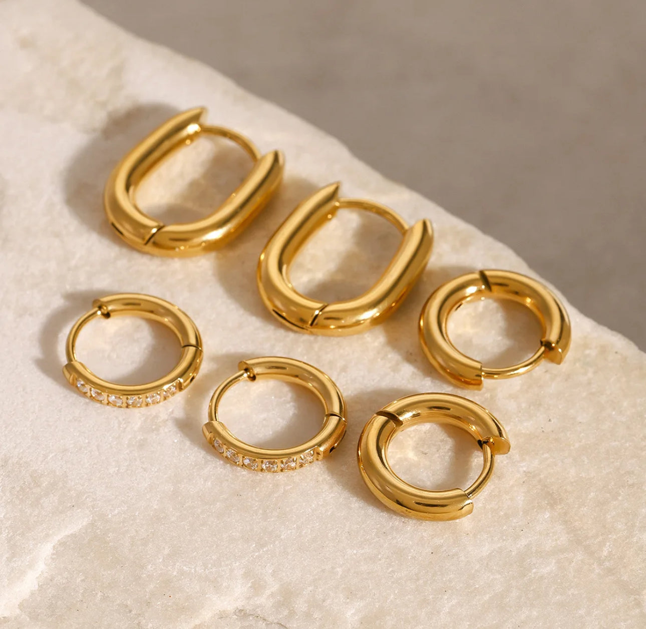 3pcs Bella Huggies - stainless steel 18k gold plated