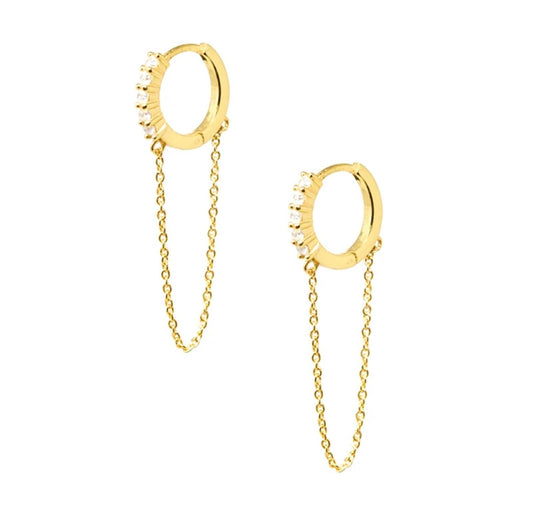 Aura Dangling Huggies - 92.5 sterling silver