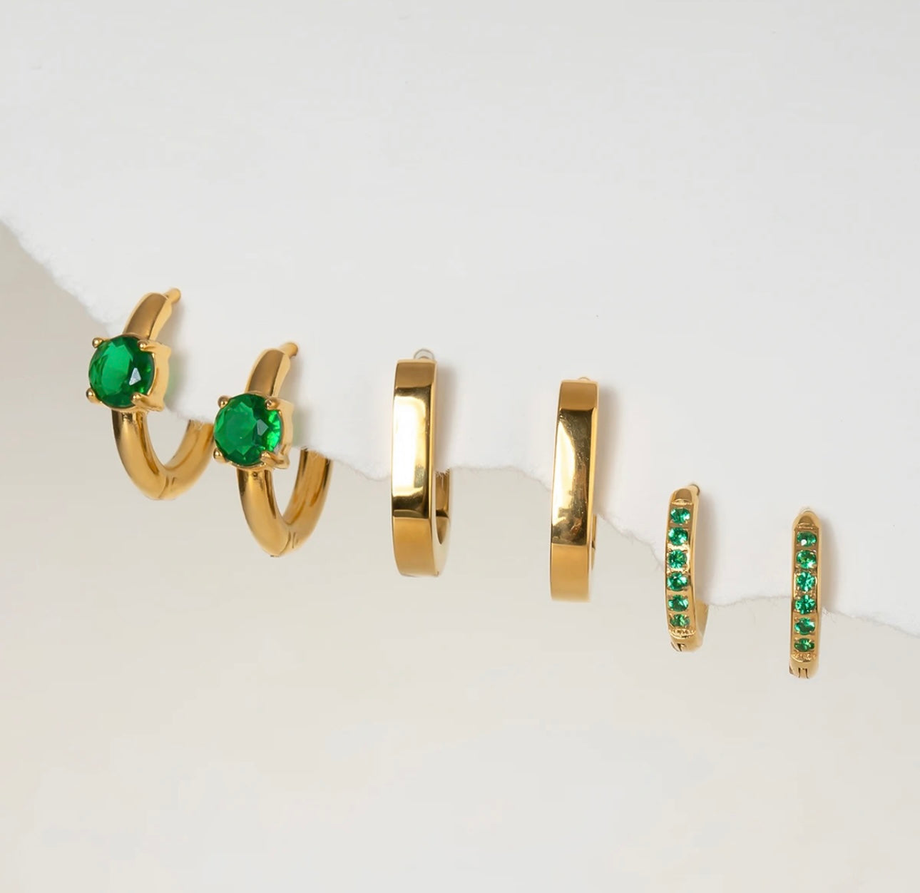 3pc Astra Huggies - Stainless steel 18k gold plated