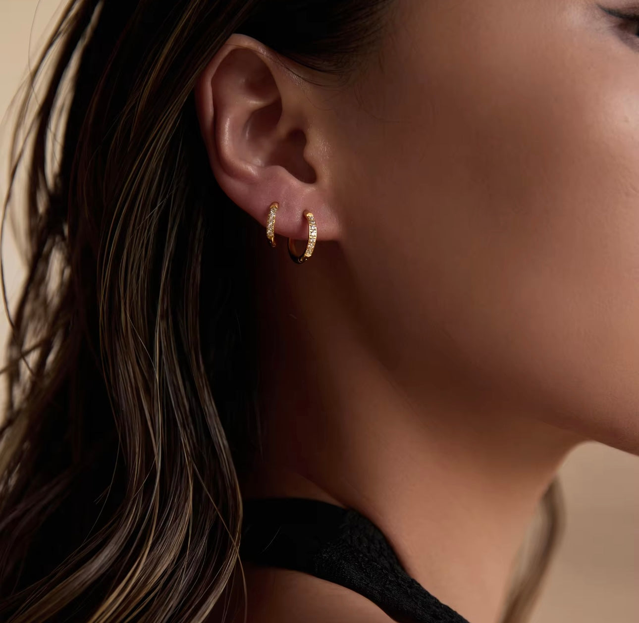 Piercing Huggies - 18k gold plated