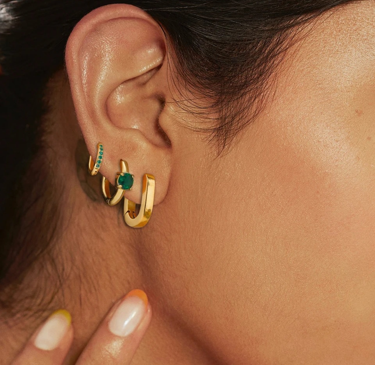 3pc Astra Huggies - Stainless steel 18k gold plated