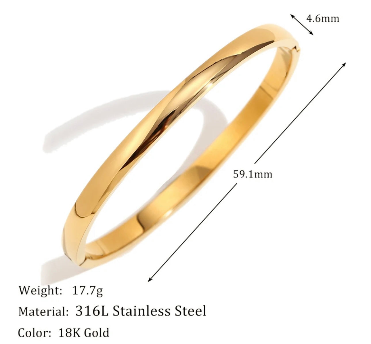 Minimal Bangle - 18k Gold Plated