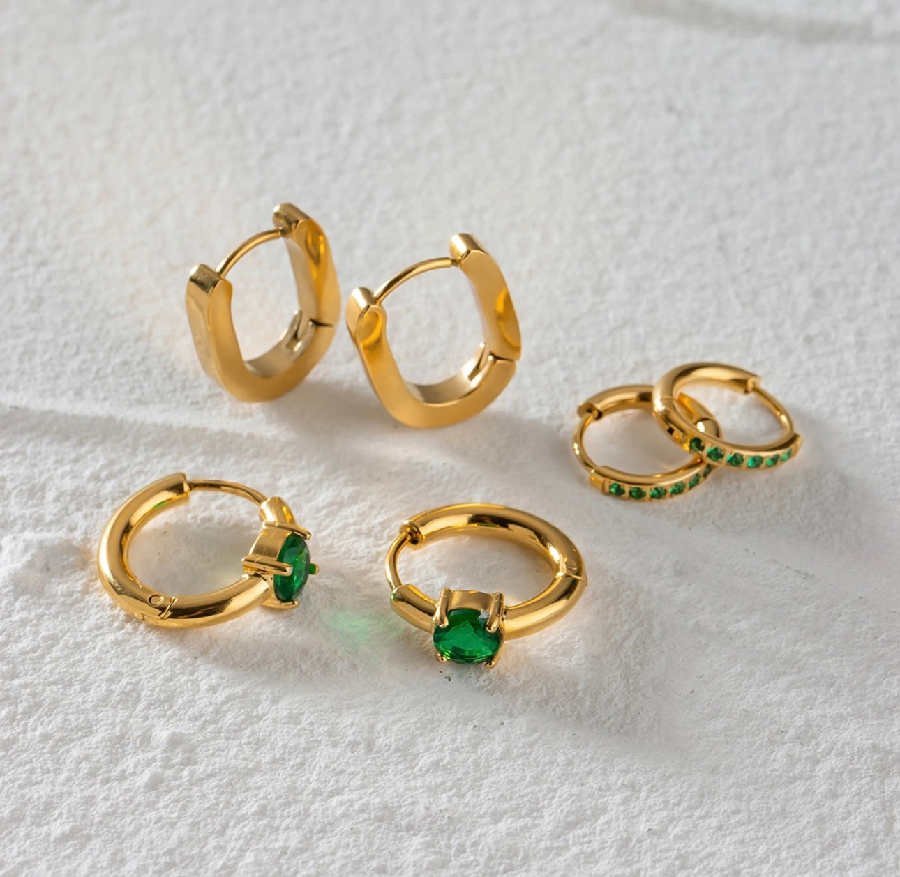 3pc Astra Huggies - Stainless steel 18k gold plated