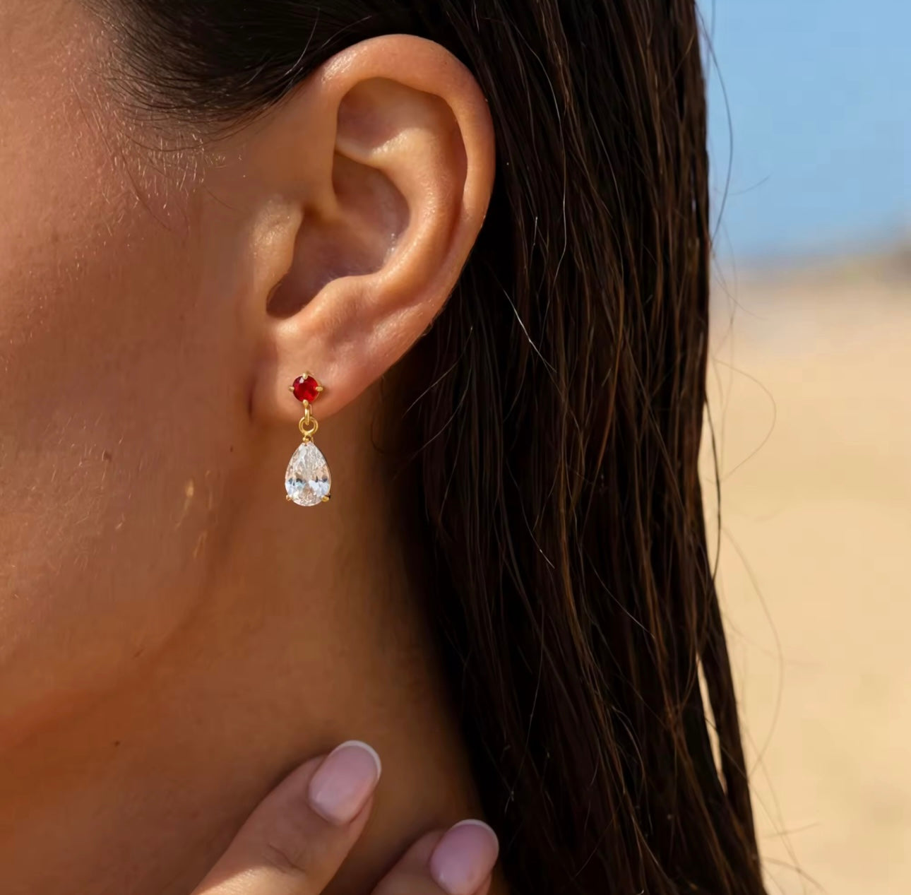 Lara Crystal Earrings - 18k Gold Plated