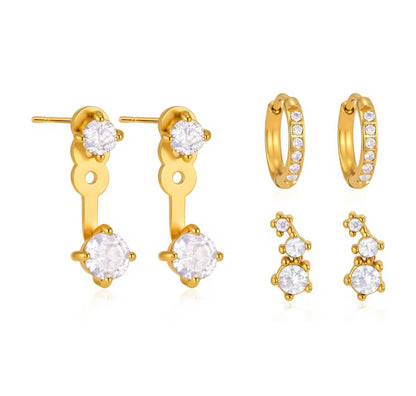Solitaire set of 3 - 18k gold plated