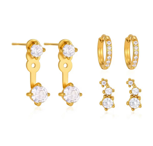 Solitaire set of 3 - 18k gold plated