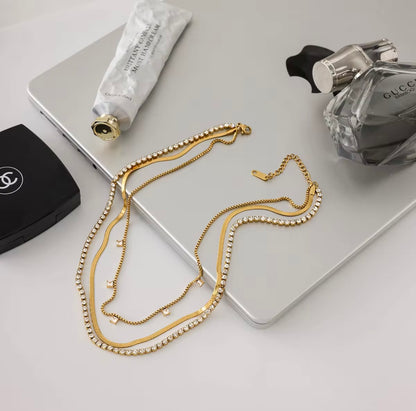 Trinity Layered Necklace - 18k Gold Plated