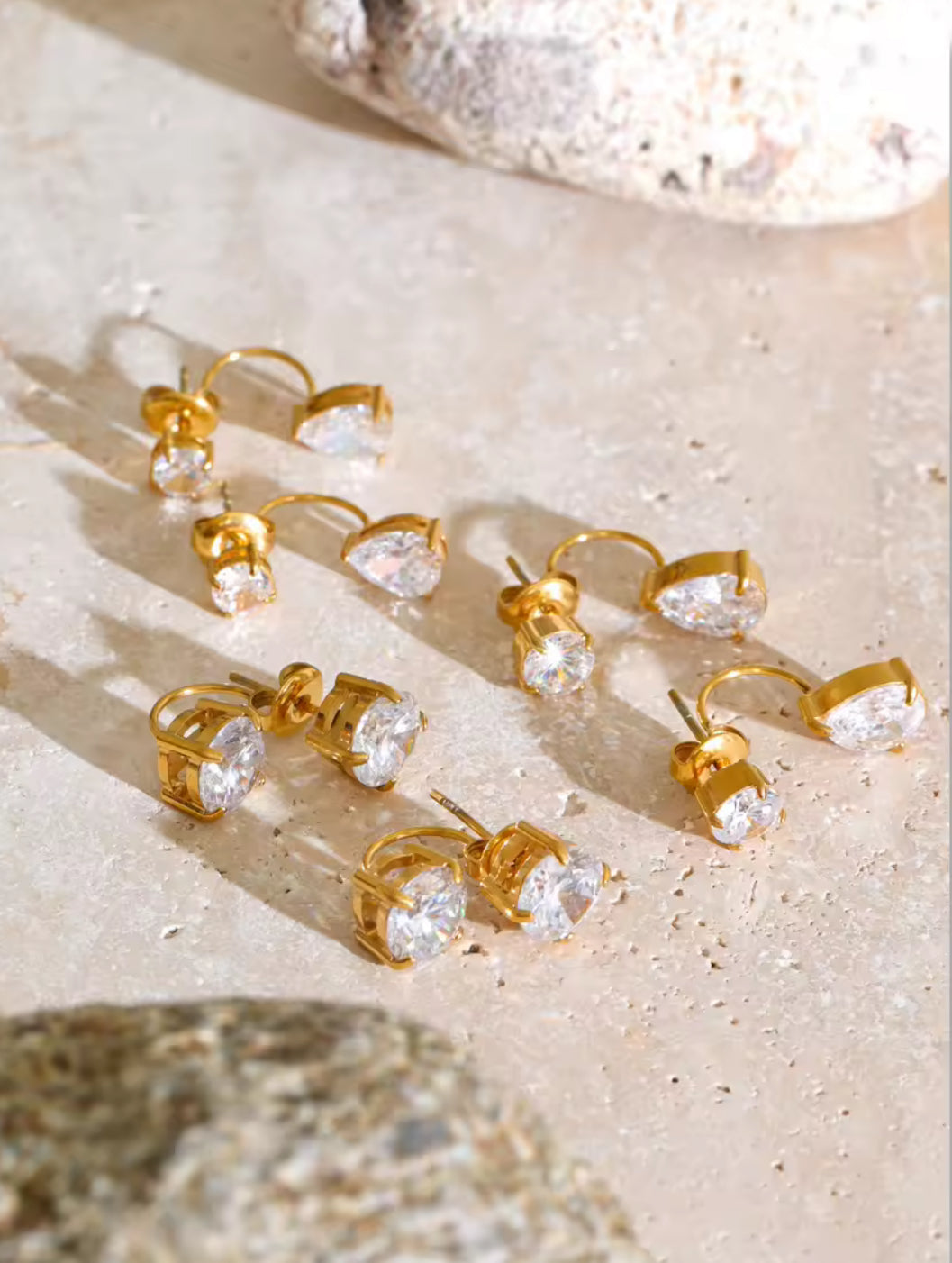 Nush Duo Studs - 18k Gold Plated