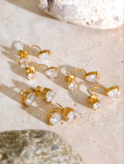 Nush Duo Studs - 18k Gold Plated