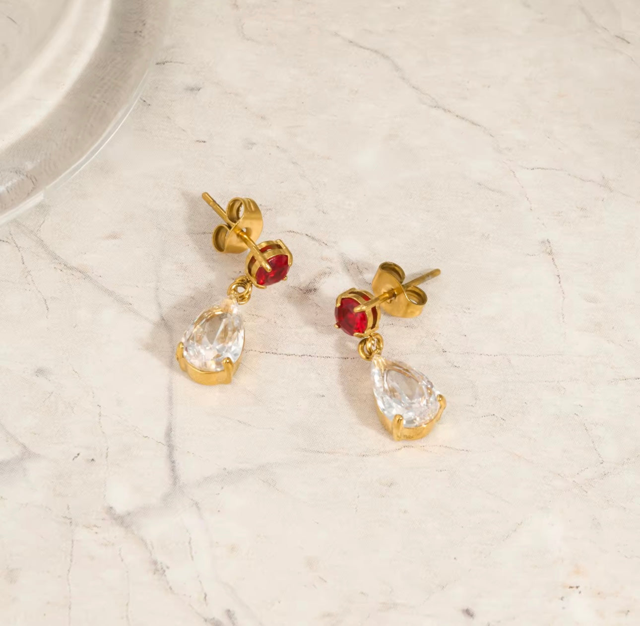 Lara Crystal Earrings - 18k Gold Plated