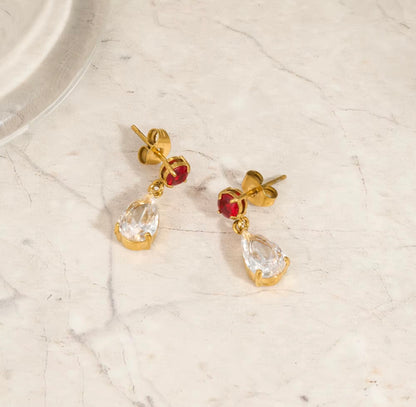 Lara Crystal Earrings - 18k Gold Plated