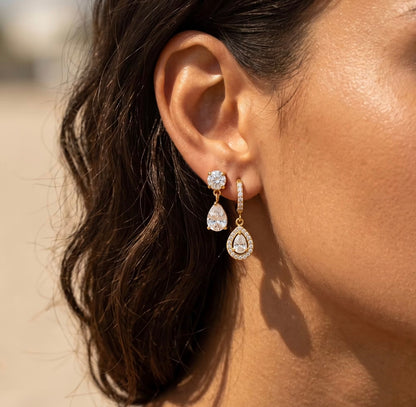 Crystal Ear Combo - 18k Gold plated