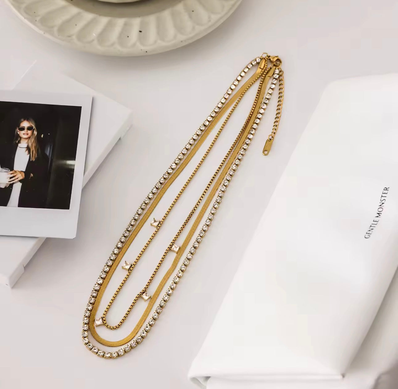 Trinity Layered Necklace - 18k Gold Plated