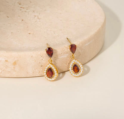 Ruby Crystal - 18k Gold Plated