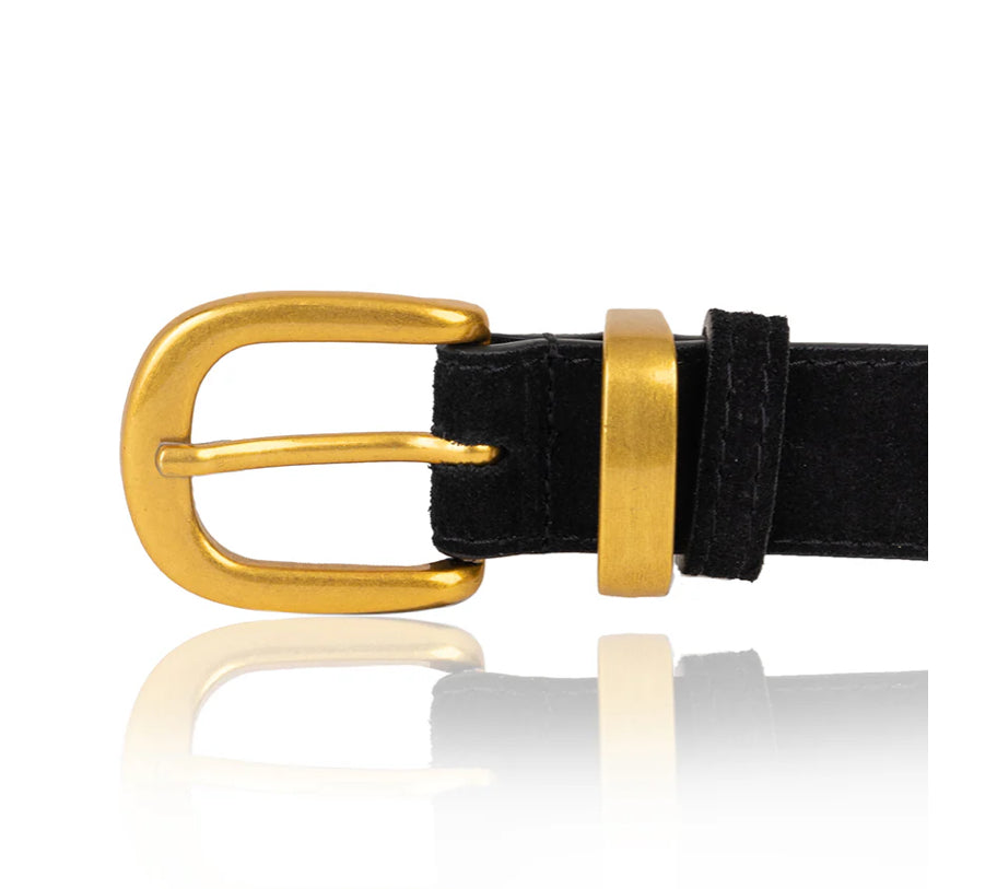 Suede Belt - 18k Gold Plated Buckle