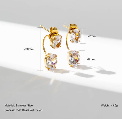 Nush Duo Studs - 18k Gold Plated