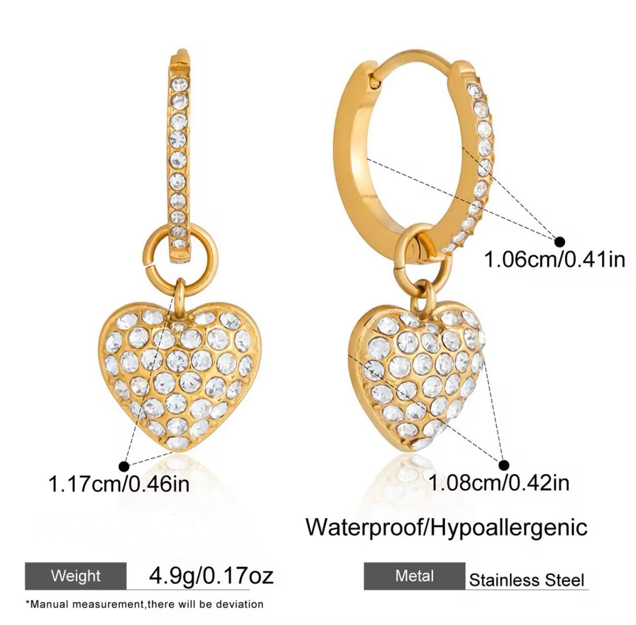 Hearty Hoop - 18k gold plated