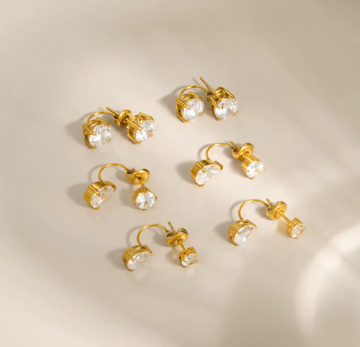 Nush Duo Studs - 18k Gold Plated