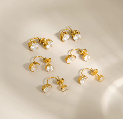 Nush Duo Studs - 18k Gold Plated