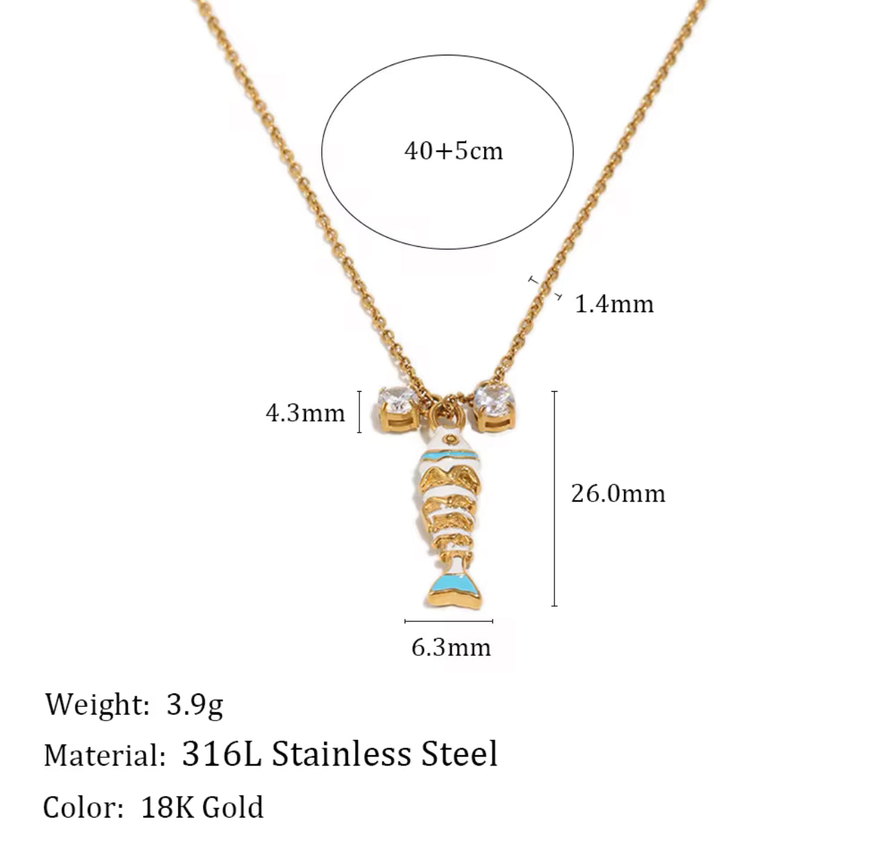 Aqua Muse - 18k gold plated