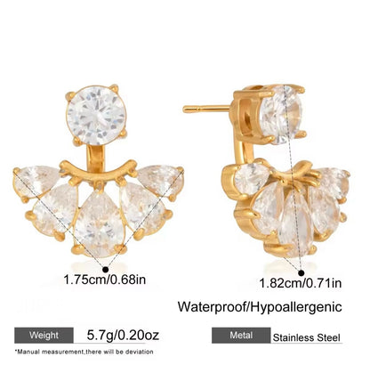 Tina Diamond Earrings - 18k Gold Plated