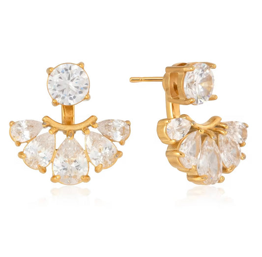 Tina Diamond Earrings - 18k Gold Plated