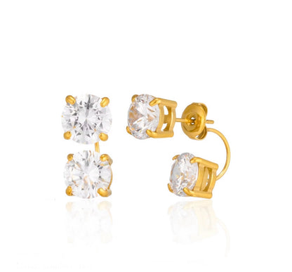 Nush Duo Studs - 18k Gold Plated