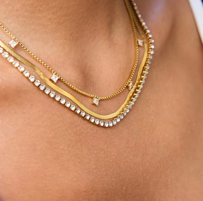 Trinity Layered Necklace - 18k Gold Plated