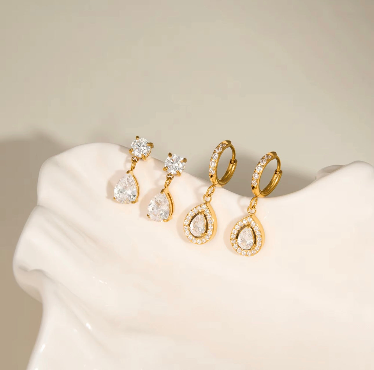 Crystal Ear Combo - 18k Gold plated
