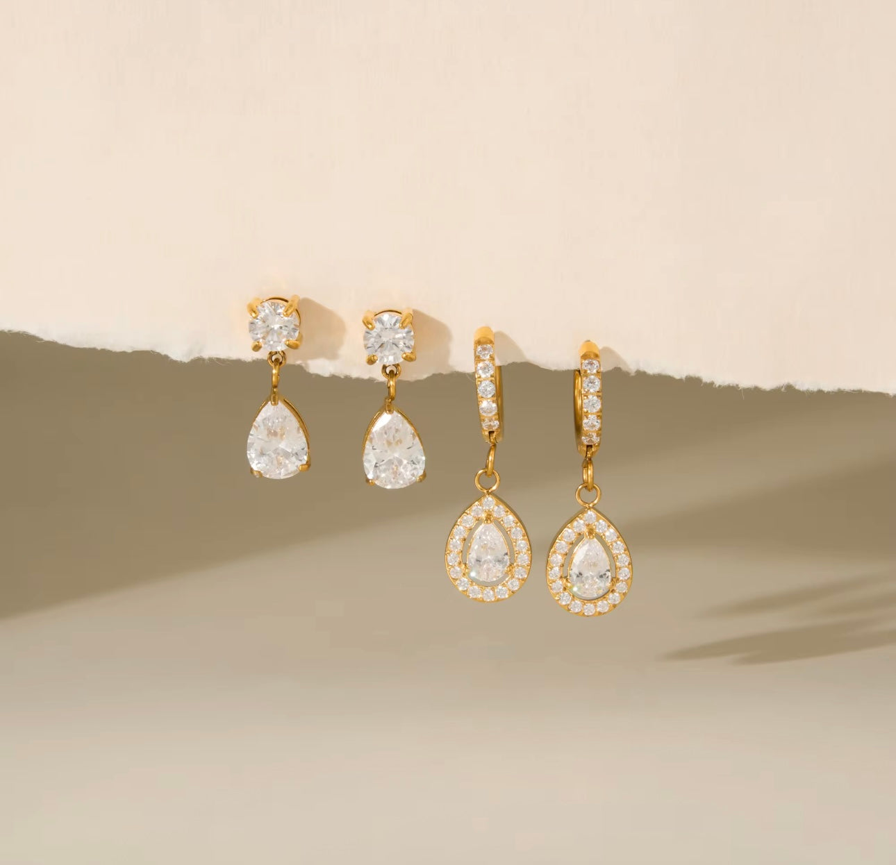 Crystal Ear Combo - 18k Gold plated