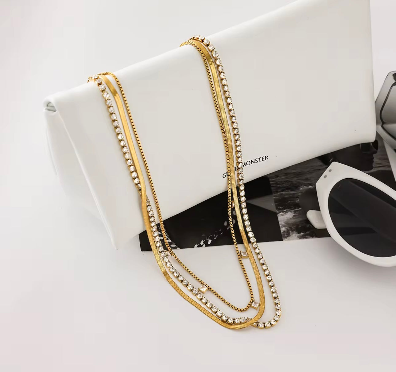 Trinity Layered Necklace - 18k Gold Plated