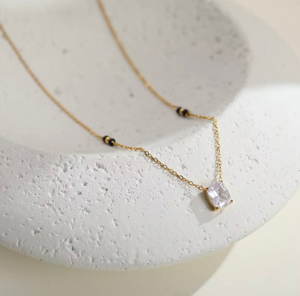 Solitaire Mangalsutra - 18k Gold Plated