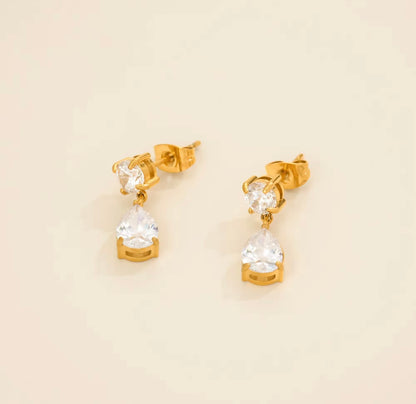 Lara Crystal Earrings - 18k Gold Plated