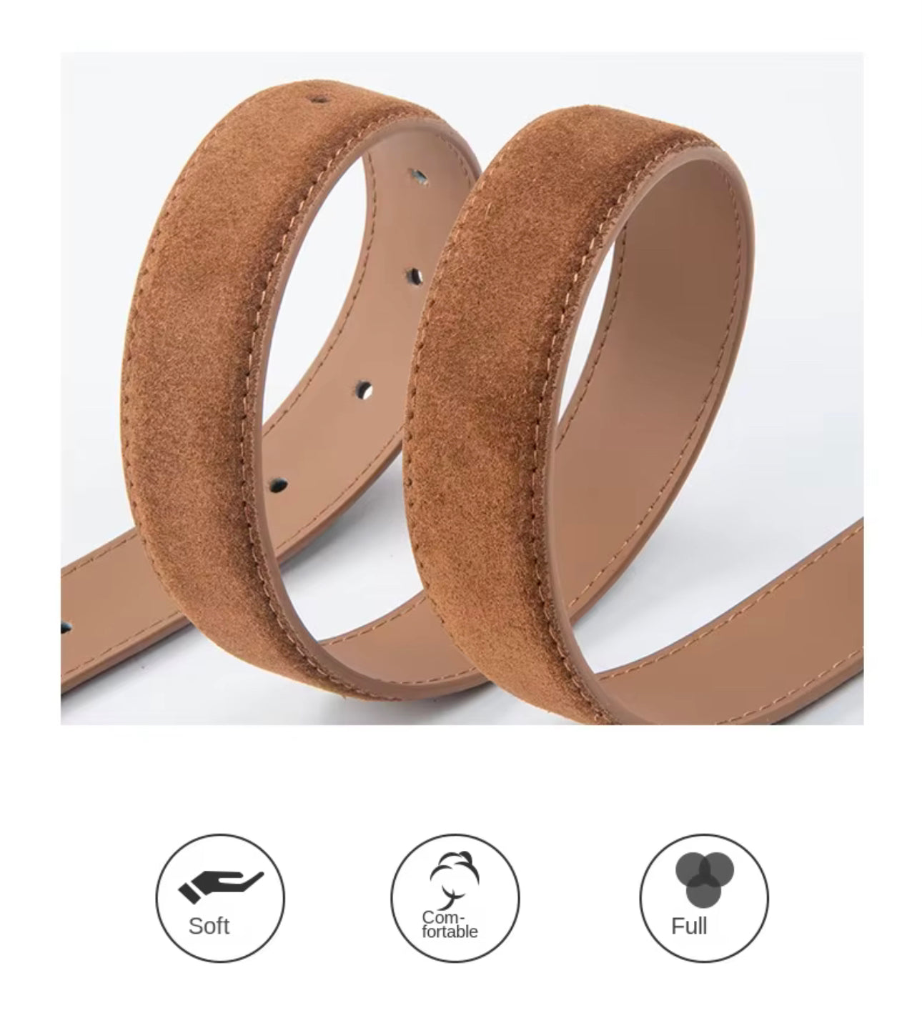 Suede Belt - 18k Gold Plated Buckle