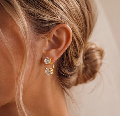 Nush Duo Studs - 18k Gold Plated