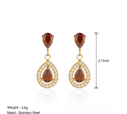 Ruby Crystal - 18k Gold Plated